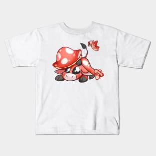 Red Mushroom  Minecraft cow Kids T-Shirt